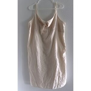 Old Navy Dress Womens 2XL Cream‎ Linen Midi Beachy Preppy Coastal Resort Luxury